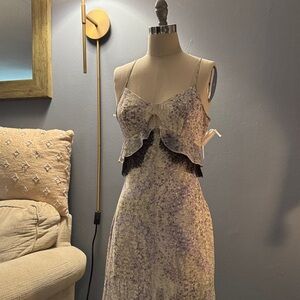 Floral Sleeveless Dress with Ruffle Detail
